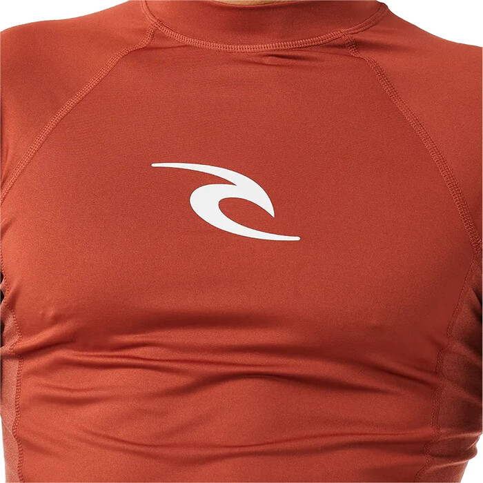 2024 Rip Curl Hombres Waves UPF Performance Chaleco De Lycra De Manga Corta 142MRV - Red